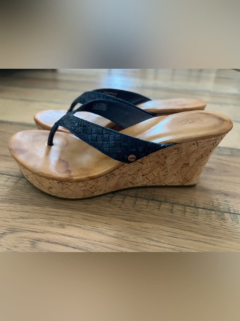 UGG Textured Cork Wedge Sandals